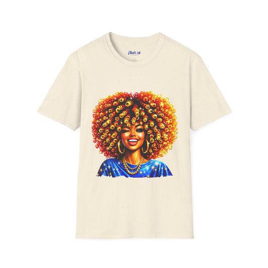 Vibrant Afro Queen Portrait Graphic Tee