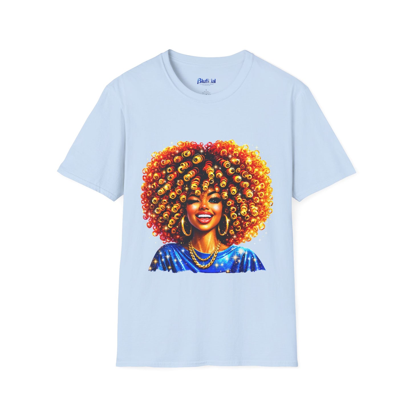 Vibrant Afro Queen Portrait Graphic Tee