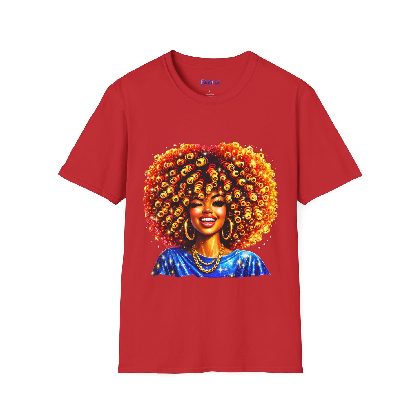 Vibrant Afro Queen Portrait Graphic Tee