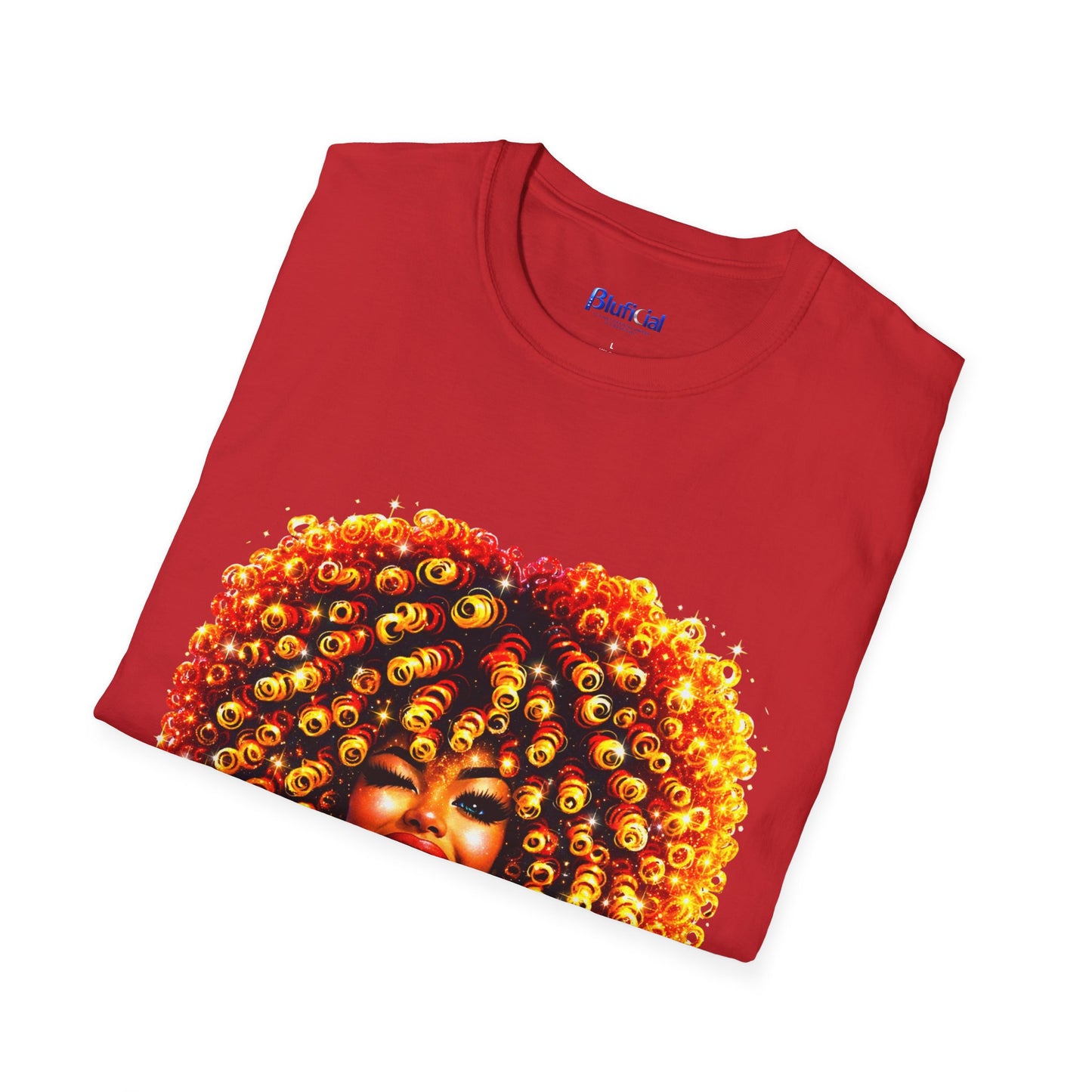 Vibrant Afro Queen Portrait Graphic Tee