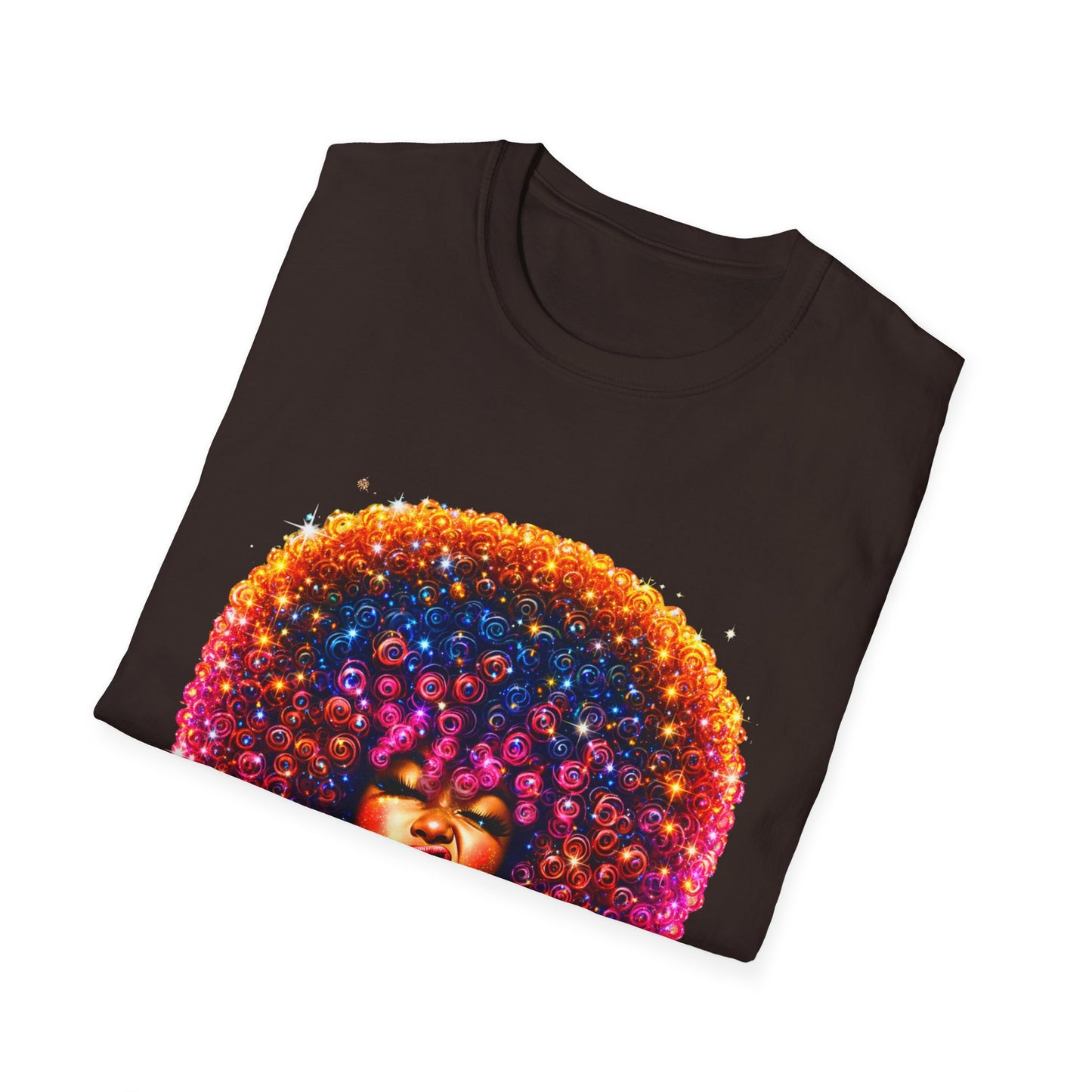 Afro Rainbow Soul T-Shirt — Colorful Afro Art Tee for Black Pride & Retro Vibe