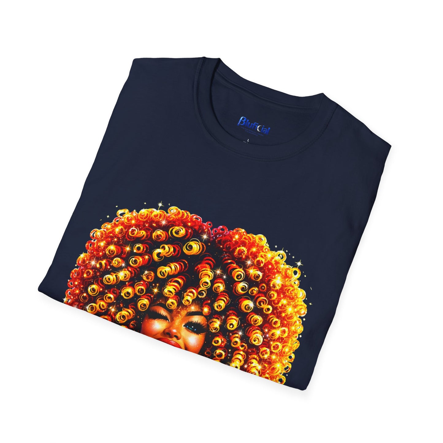 Vibrant Afro Queen Portrait Graphic Tee