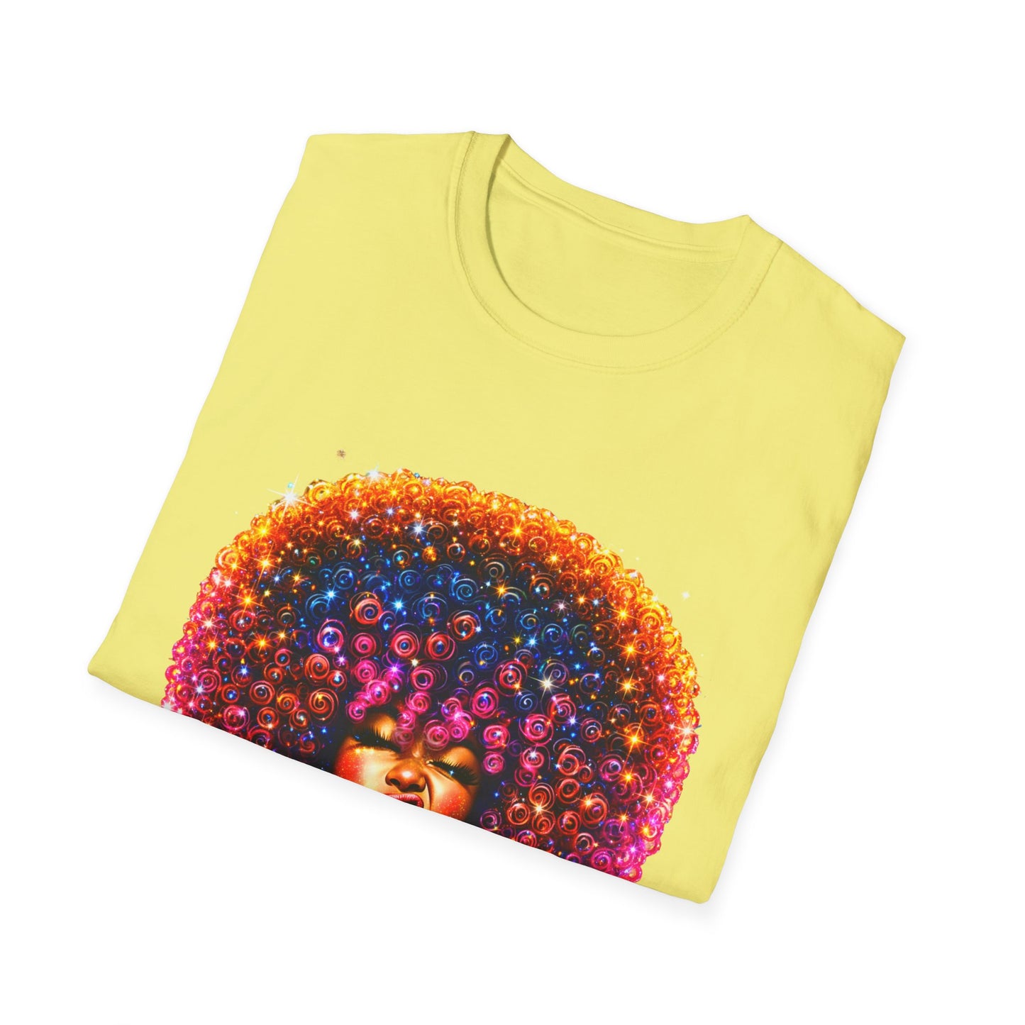 Afro Rainbow Soul T-Shirt — Colorful Afro Art Tee for Black Pride & Retro Vibe