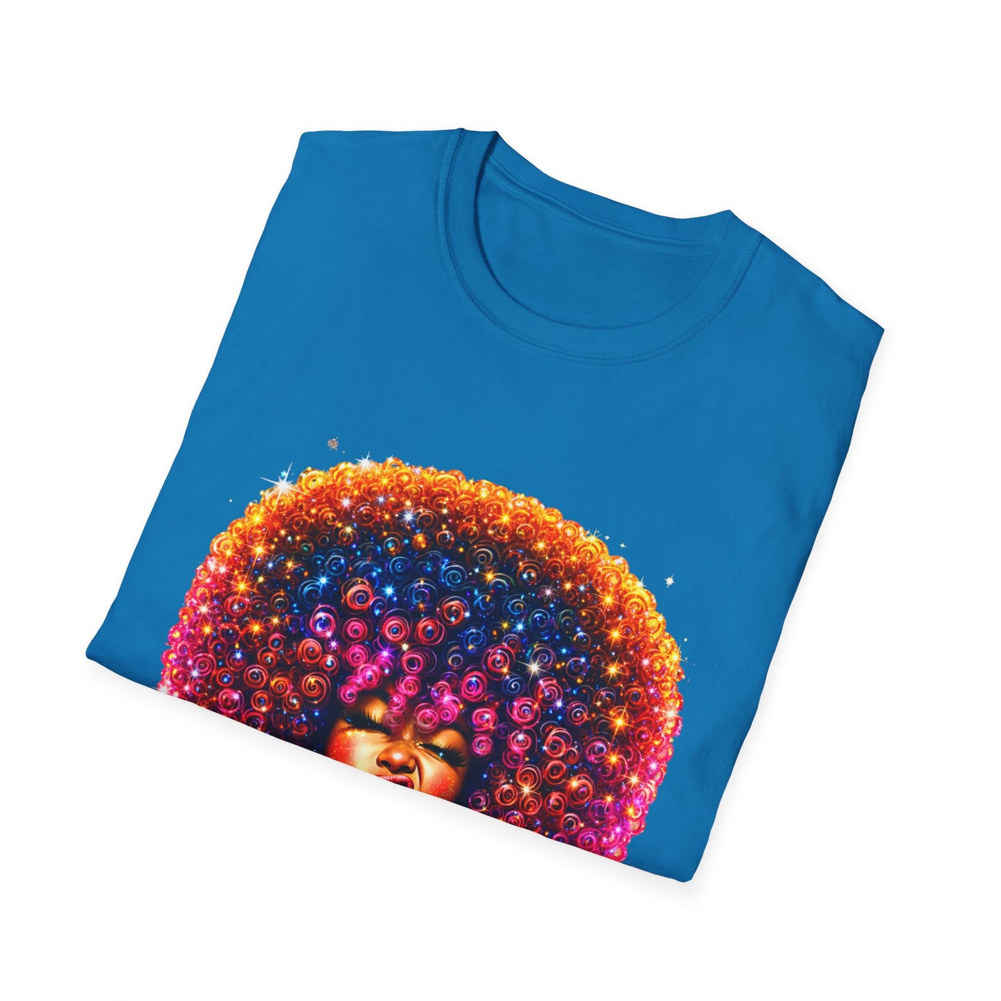 Afro Rainbow Soul T-Shirt — Colorful Afro Art Tee for Black Pride & Retro Vibe