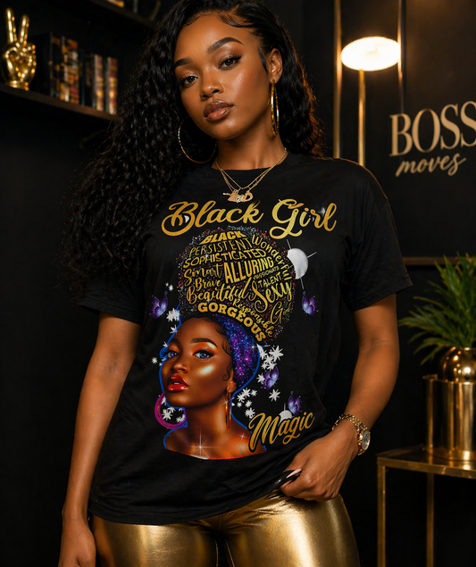 Black Girl Magic T-Shirt — Afrocentric Empowerment Graphic Tee