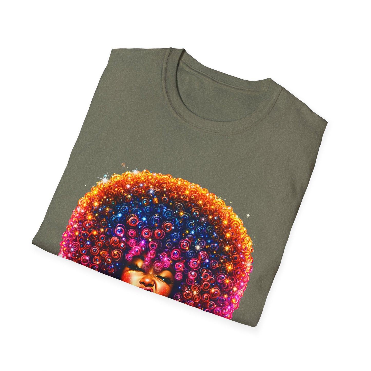 Afro Rainbow Soul T-Shirt — Colorful Afro Art Tee for Black Pride & Retro Vibe