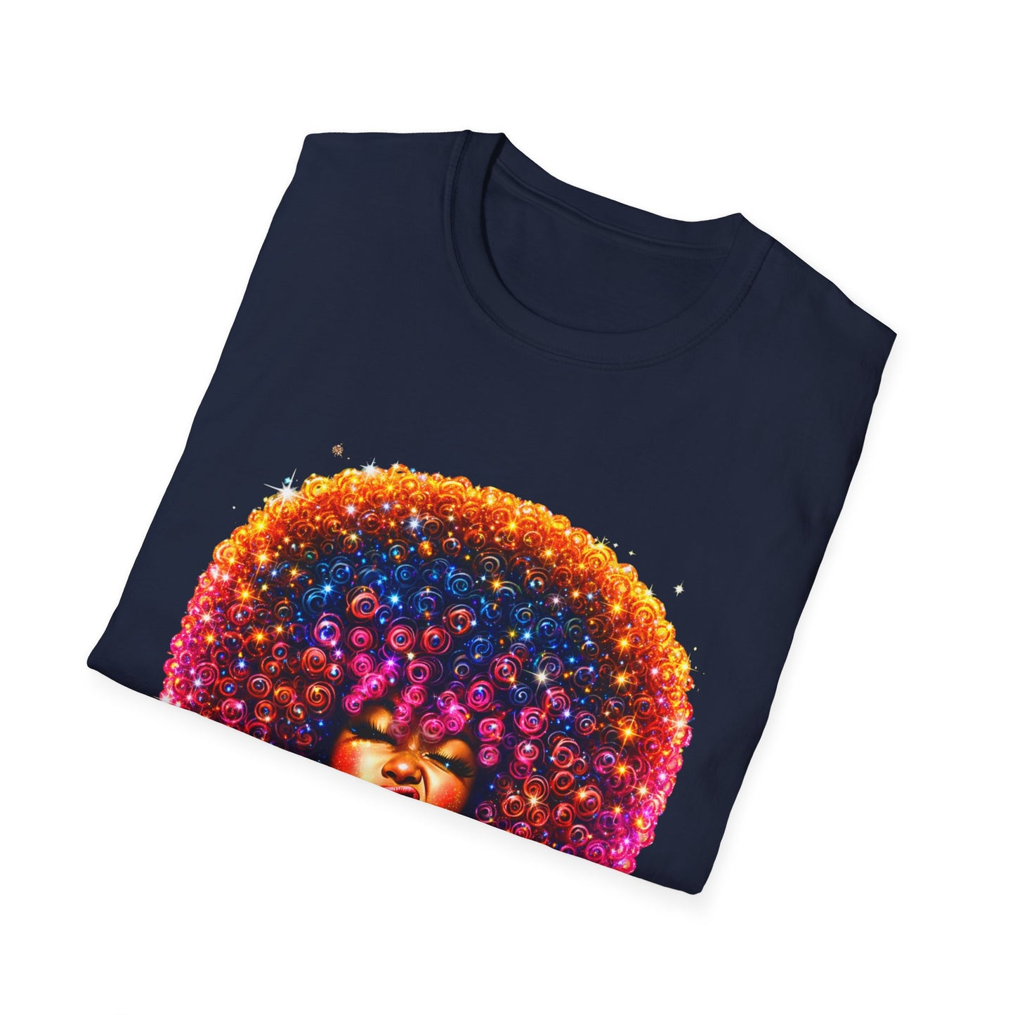 Afro Rainbow Soul T-Shirt — Colorful Afro Art Tee for Black Pride & Retro Vibe