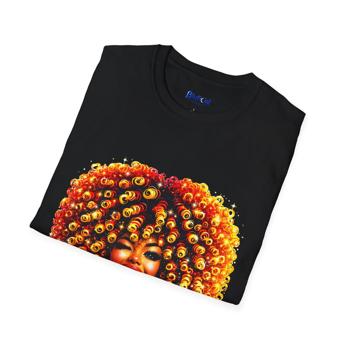 Vibrant Afro Queen Portrait Graphic Tee