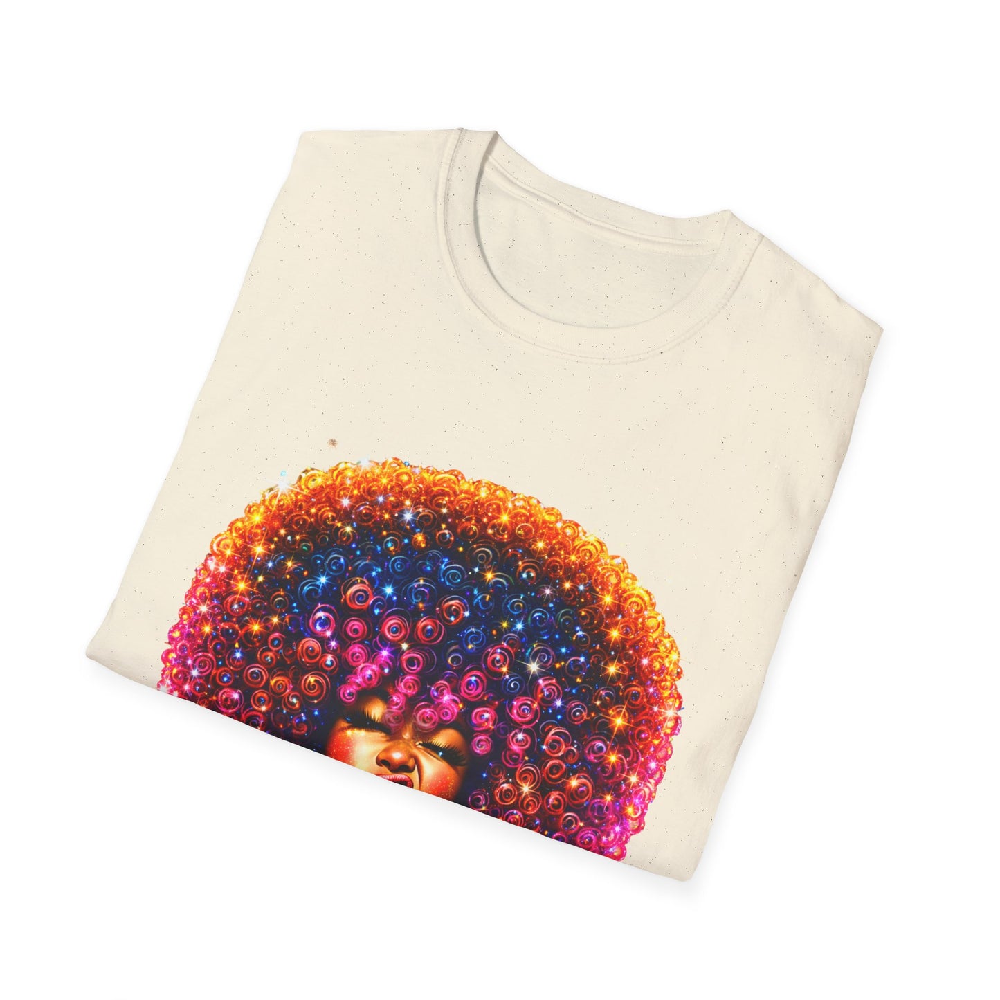 Afro Rainbow Soul T-Shirt — Colorful Afro Art Tee for Black Pride & Retro Vibe
