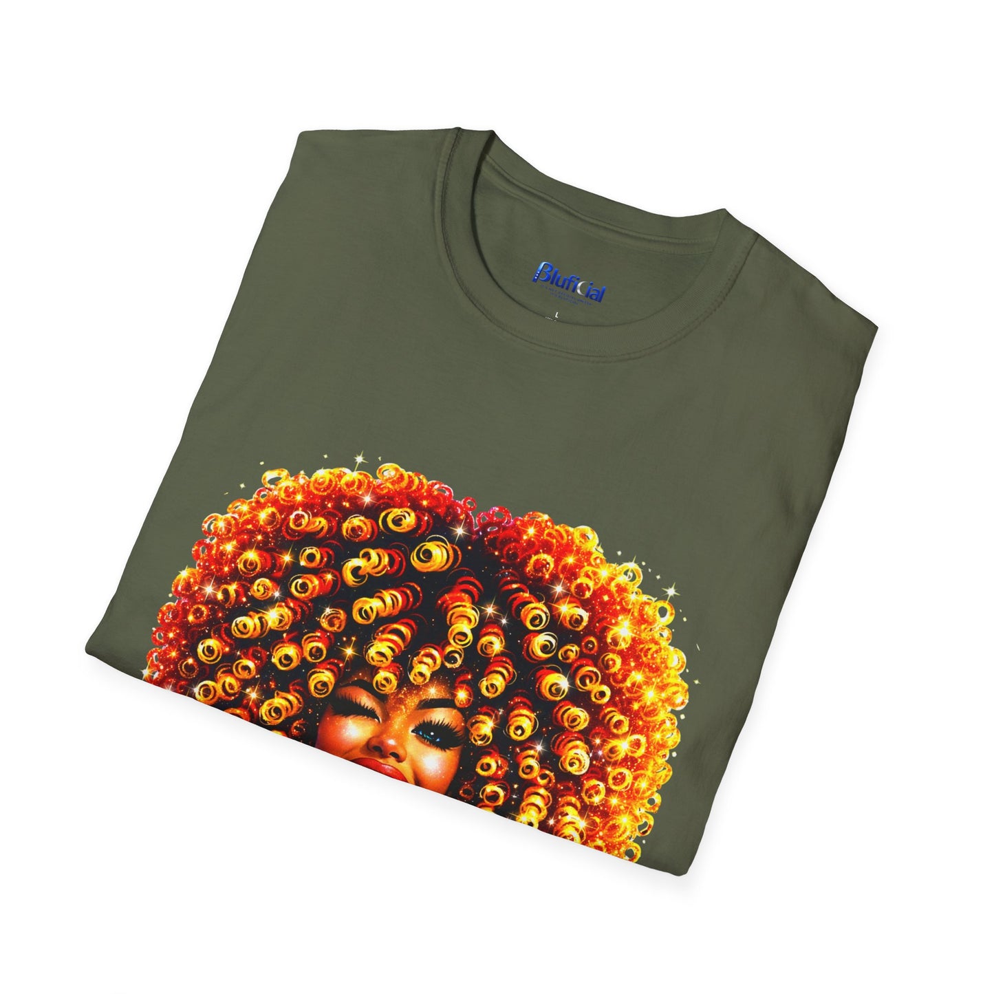 Vibrant Afro Queen Portrait Graphic Tee