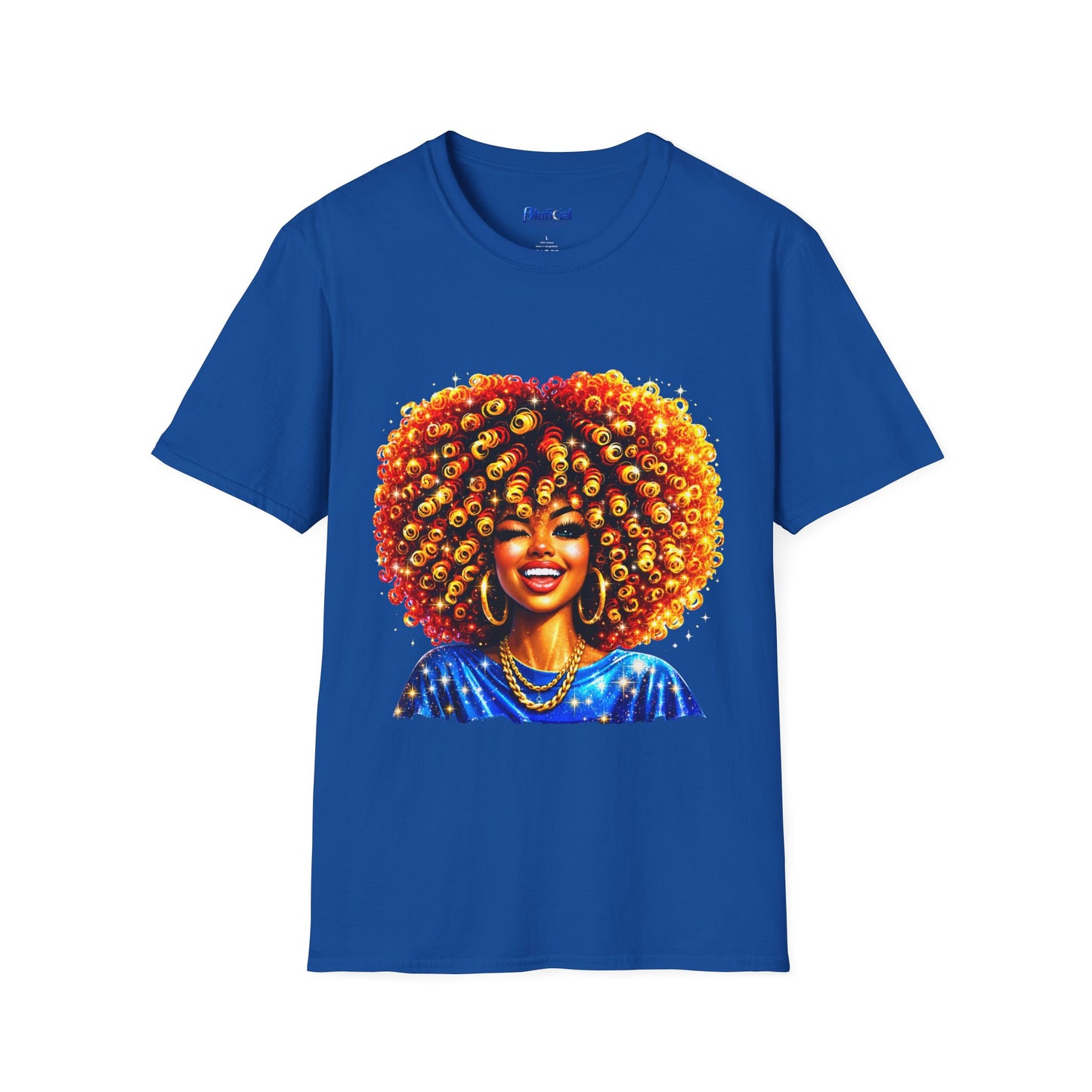 Vibrant Afro Queen Portrait Graphic Tee
