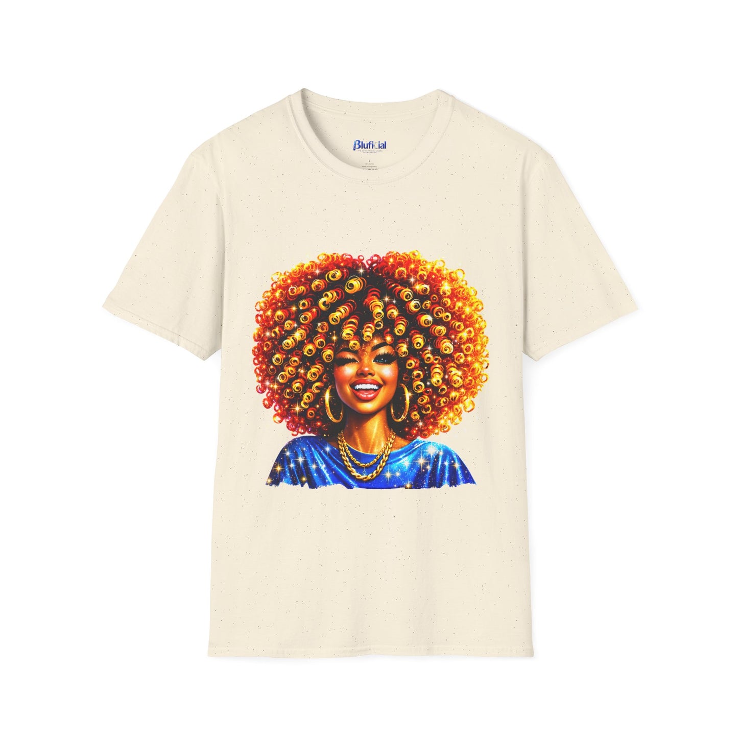 Vibrant Afro Queen Portrait Graphic Tee