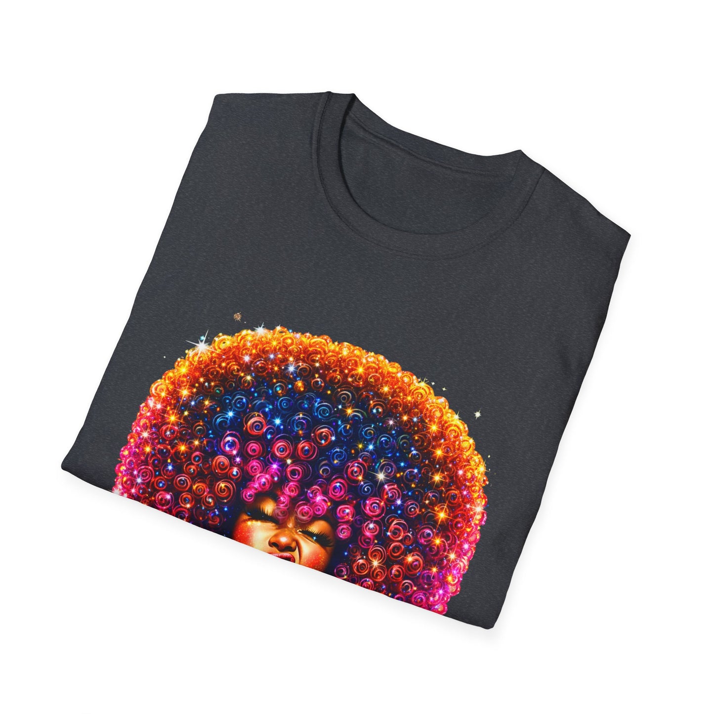 Afro Rainbow Soul T-Shirt — Colorful Afro Art Tee for Black Pride & Retro Vibe