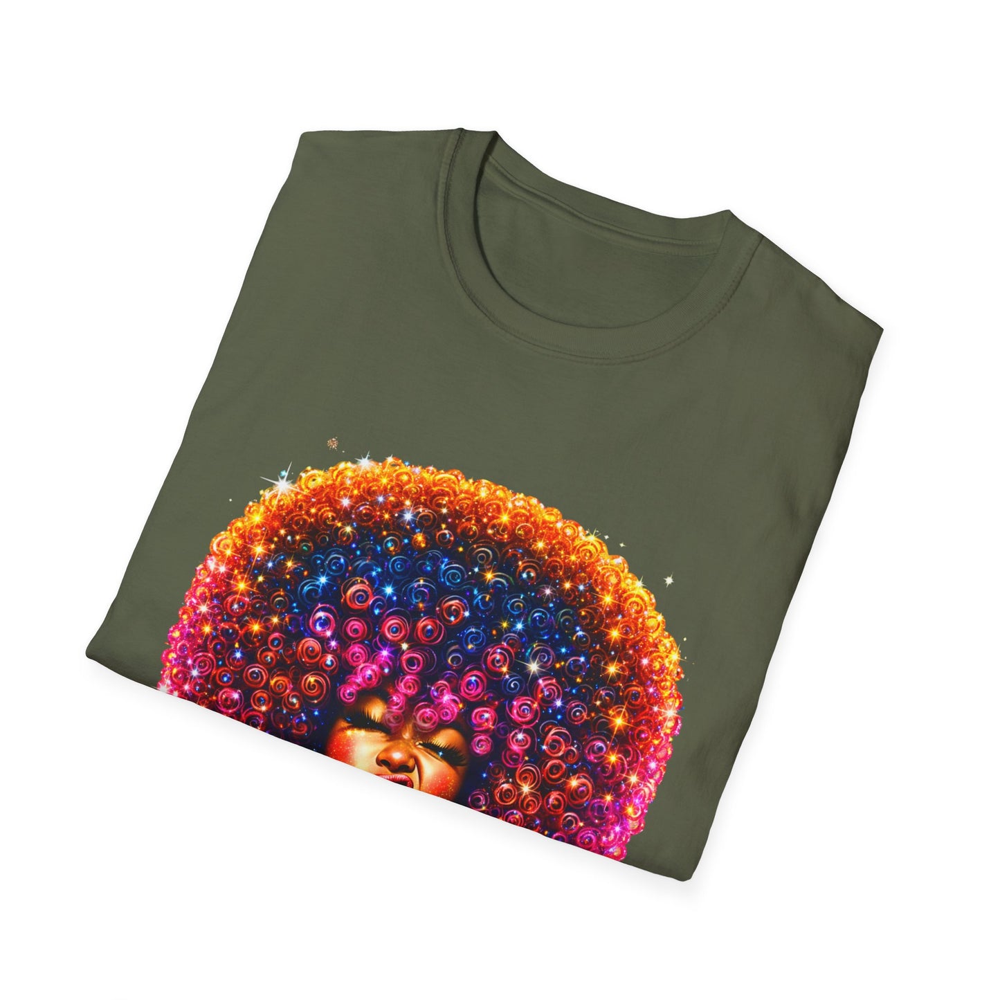 Afro Rainbow Soul T-Shirt — Colorful Afro Art Tee for Black Pride & Retro Vibe