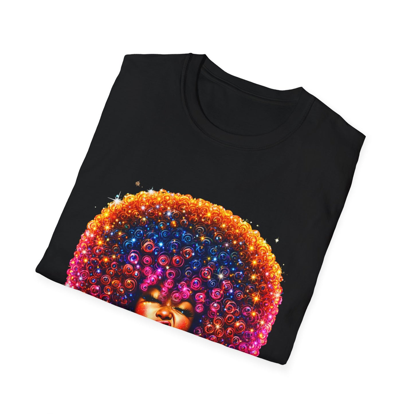 Afro Rainbow Soul T-Shirt — Colorful Afro Art Tee for Black Pride & Retro Vibe