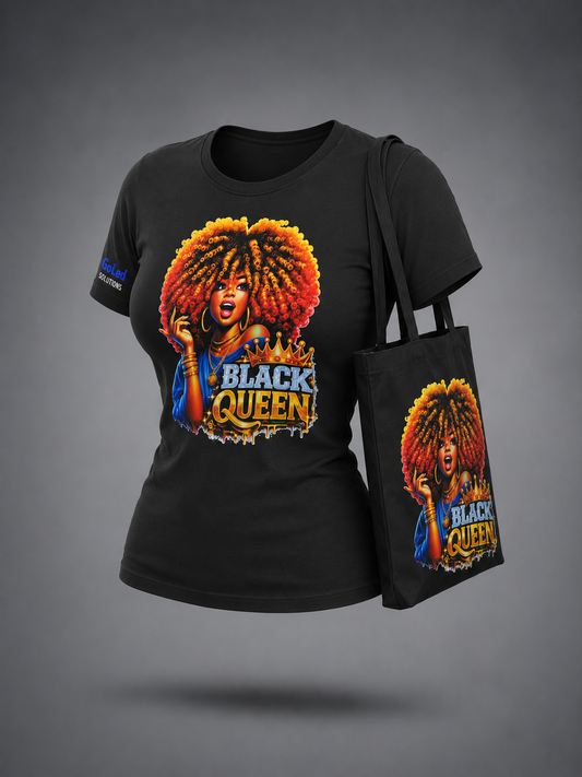 Black Queen tee and tote set